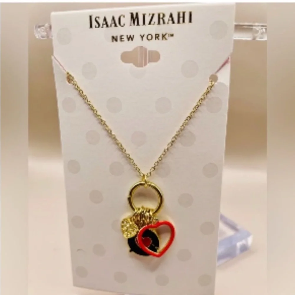 Isaac Mizrahi heart charm necklace NWT‎